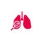 Influenza virus detector lungs scan magnifier symbol vector