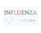 Influenza word on checkered paper sheet