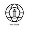 Info Globe vector outline icon style illustration. EPS 10 File