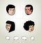 Info graphic design, businessman, Speech Bubbles Icon, head