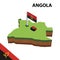 Info graphic  Isometric map and flag of Angola. 3D isometric Vector Illustration