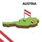 Info graphic  Isometric map and flag of Austria. 3D isometric Vector Illustration