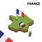 Info graphic  Isometric map and flag of FRANCE. 3D isometric Vector Illustration