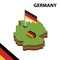 Info graphic  Isometric map and flag of GERMANY. 3D isometric Vector Illustration