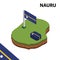 Info graphic  Isometric map and flag of NAURU. 3D isometric Vector Illustration