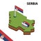 Info graphic  Isometric map and flag of SERBIA. 3D isometric Vector Illustration