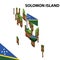 Info graphic  Isometric map and flag of SOLOMON ISLAND. 3D isometric Vector Illustration