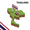 Info graphic  Isometric map and flag of THAILAND. 3D isometric Vector Illustration