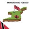 Info graphic  Isometric map and flag of TRINIDAD AND TOBAGO. 3D isometric Vector Illustration