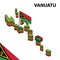 Info graphic  Isometric map and flag of VANUATU. 3D isometric Vector Illustration