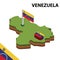 Info graphic  Isometric map and flag of VENEZUELA. 3D isometric Vector Illustration