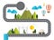 Info graphic road and paper nature. Concept about eco and save world.