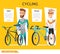 Info graphic sport cycling vector