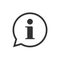 Info help sign icon vector symbol, line outline art black and white information bubble speech mark isolated pictogram