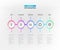 Infograph 5 steps element. Circle graphic chart diagram, business timeline graphic design in rainbow color with icons