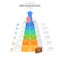 Infographic 6 Steps Modern Stair diagram with dartboard and arrows.