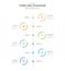 Infographic 6 Steps Modern Timeline diagram calendar with vertical topics and circles.