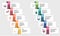 Infographic Affiliate Marketing template. Icons in different colors. Include Affiliate Link, Attribution, Authority Site