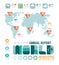 Infographic annual report world template design . concept vector