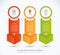 Infographic arrows pointing down. Vector background