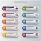 Infographic Banking template. Icons in different colors. Include Absorption, Credit, Leasing, Bank Account and others