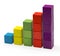 Infographic Blocks Chart, Stack Bar Growth, Toy Bricks Isolated