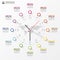 Infographic. Business Clock. Colorful circle with icons. Vector