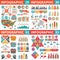 Infographic business design elements - vector illustration. Infograph template collection. World and USA maps. Industrial factory