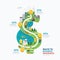 Infographic business money dollar shape template design.route to