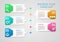 Infographic business planning strategy growth to success bright multi colored squares