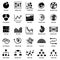 Infographic chart types icons set, simple style