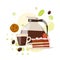 Infographic coffee and sweets vector design in flat style