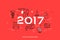 Infographic concept, 2017 - year of opportunities. New trends, prospects and predictions in science, scientific studies