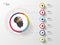 Infographic. Creative head. Colorful circle with icons. Vector