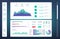 Infographic dashboard, web admin panel with info charts, diagrams vector template