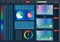 Infographic of data control panel ui screen. Illustration of Screen with management interface with data and color graphics