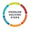 Infographic design elements with six options for problem solving steps