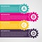 Infographic design style colorful gears.