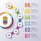 Infographic design template. Battery concept. Colorful circle with icons