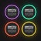 Infographic design template. Neon circles. Four steps