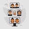 Infographic element. Family communication via video