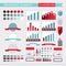 Infographic elements charts, graph, diagram, arrows,signs,bars, buttons,borders etc