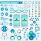 Infographic elements, doctor and patient icons, diagrams. Digital marketing in pharmaceutical company