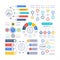 Infographic elements. Financial presentation infochart, marketing chart and bar diagrams. Option process graph and