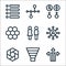 infographic elements line icons. linear set. quality vector line set such as directions, funnel, hexagon, user, man, honeycomb,