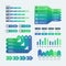 Infographic elements. Modern graphs investment charts info diagrams. Web report info graphic vector template