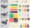 Infographic Elements Set with maps of the countries USA, China, Russian Federation. Business infographic with markers