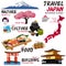 Infographic elements for traveling to Japan