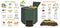 Infographic of garden composting bin with scraps. What to or not to compost. No food wasted. Recycling organic waste, compost.