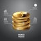 Infographic Gold Coin Business Template. Concept Vector.